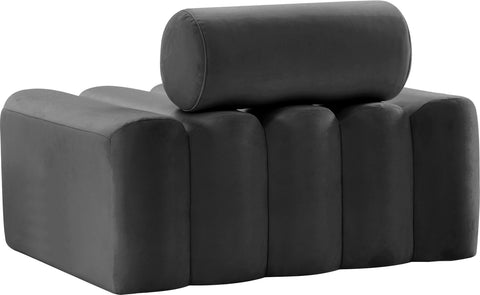 Quinn Grey Velvet Upholstered Chair, 1 Piece