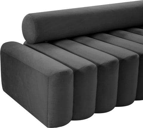 Quinn Grey Velvet Upholstered Chair, 1 Piece