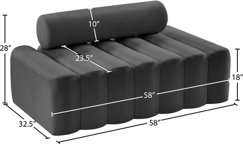 Swanson Grey Velvet Loveseat L