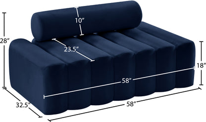 Swanson Navy Velvet Loveseat L