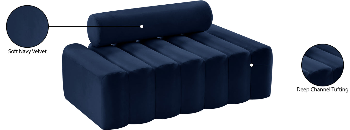 swanson navy velvet loveseat l