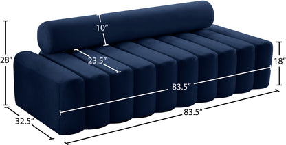 Swanson Navy Velvet Sofa S