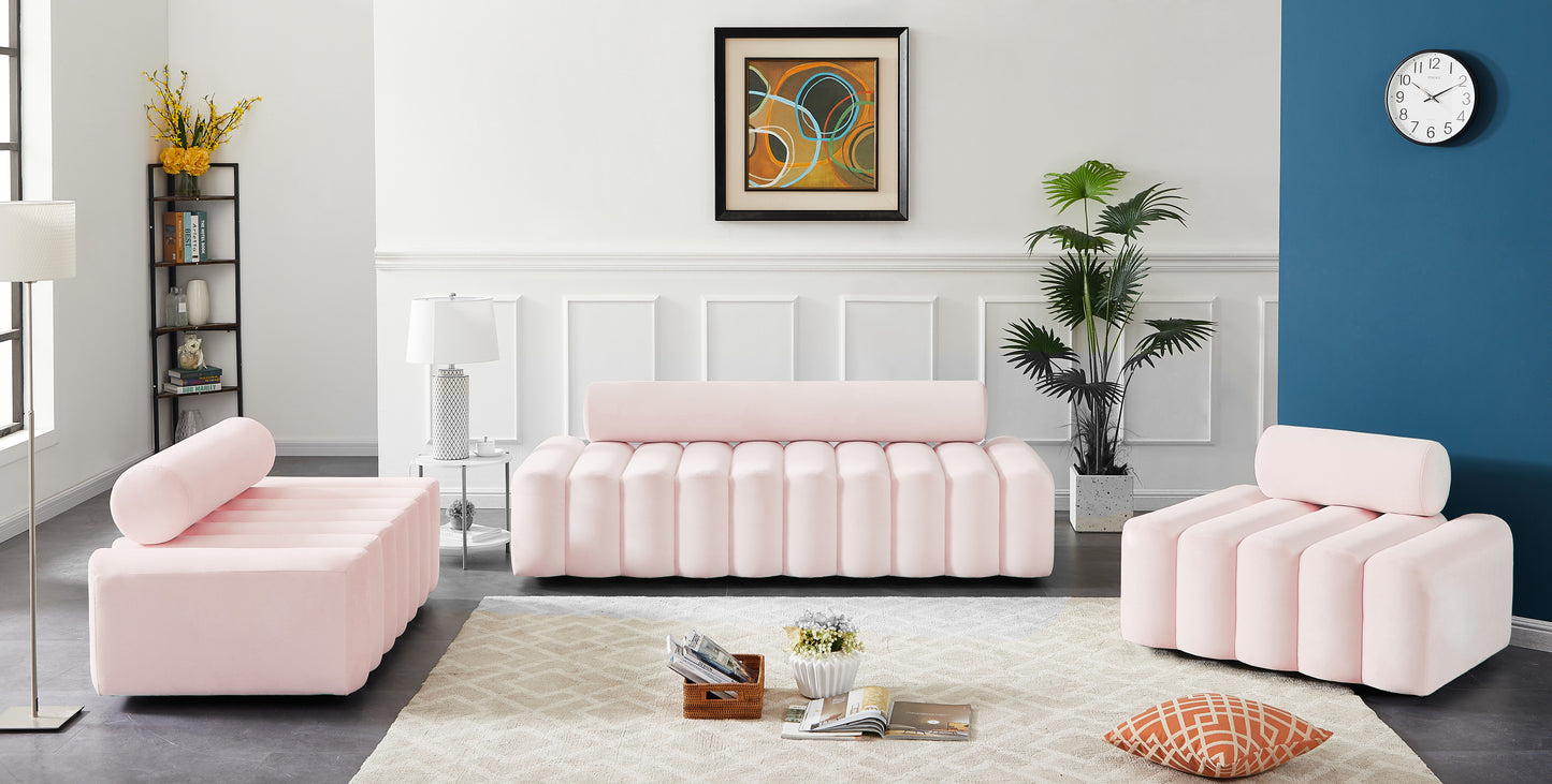 swanson pink velvet loveseat l