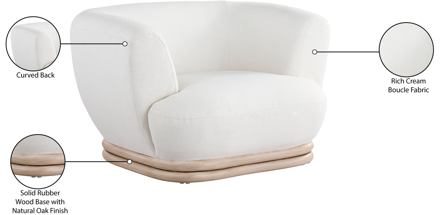 tessa cream boucle fabric chair c