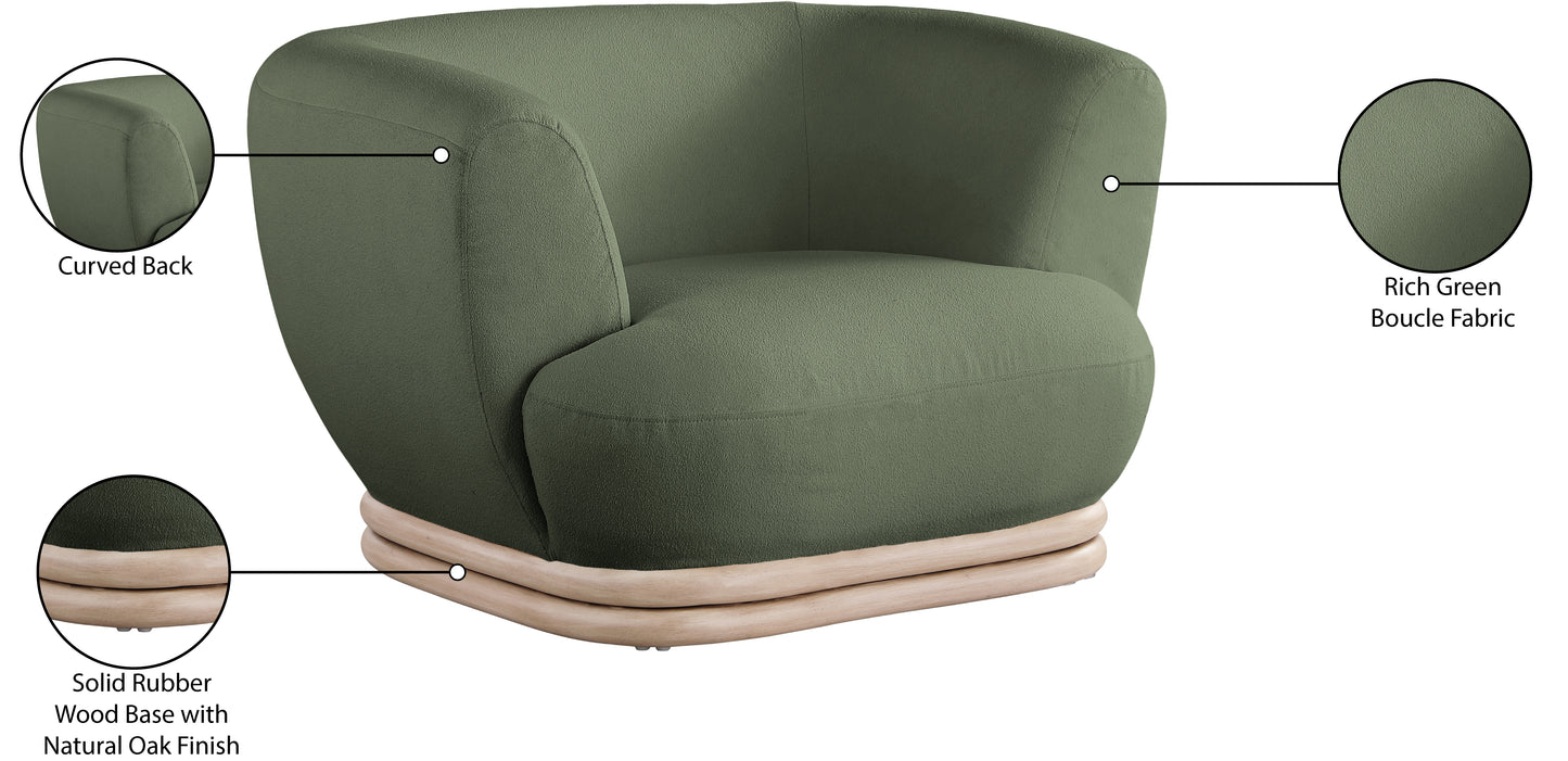 tessa green boucle fabric chair c