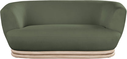 Tessa Green Boucle Fabric Loveseat L