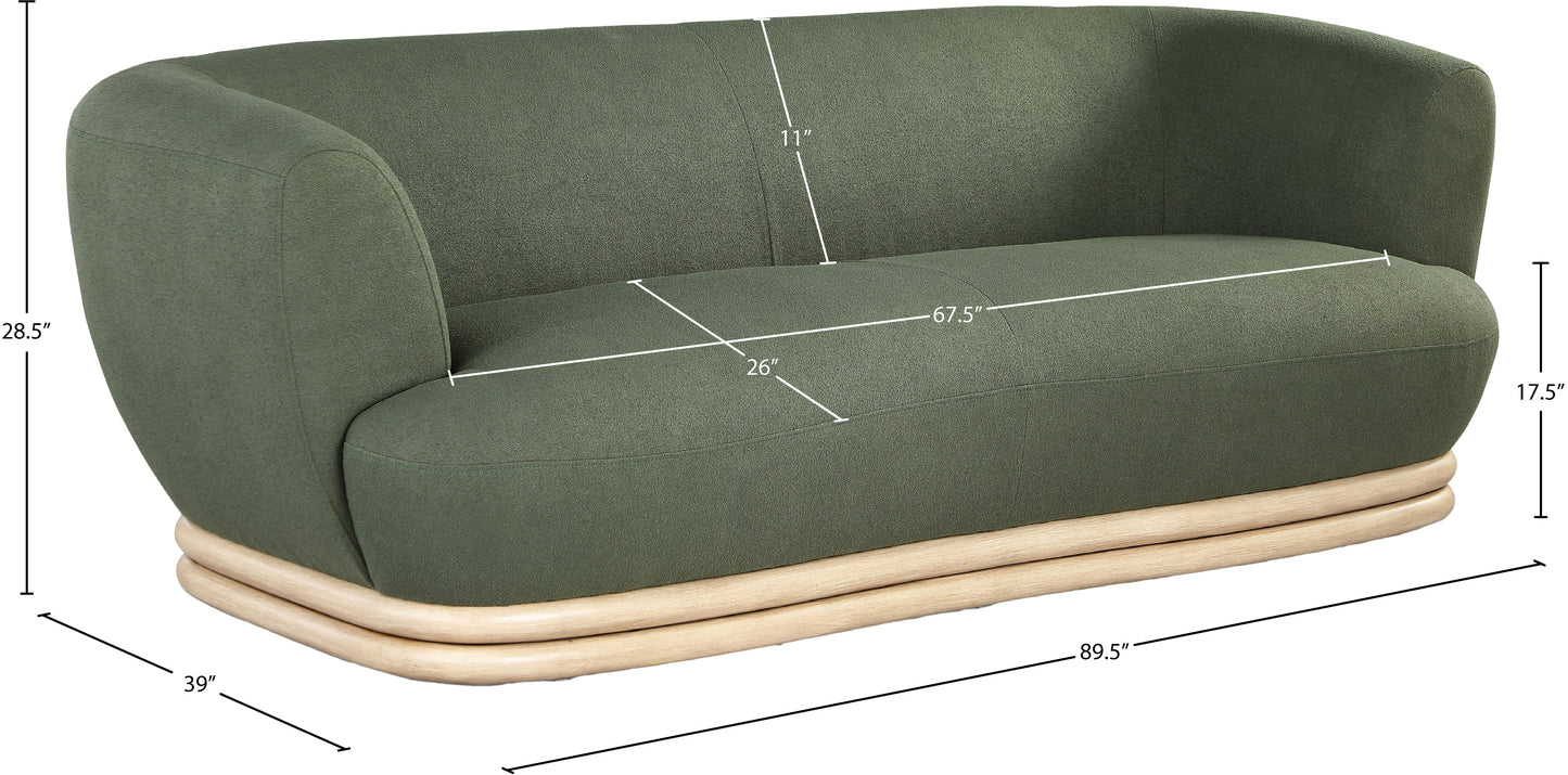 tessa green boucle fabric sofa s