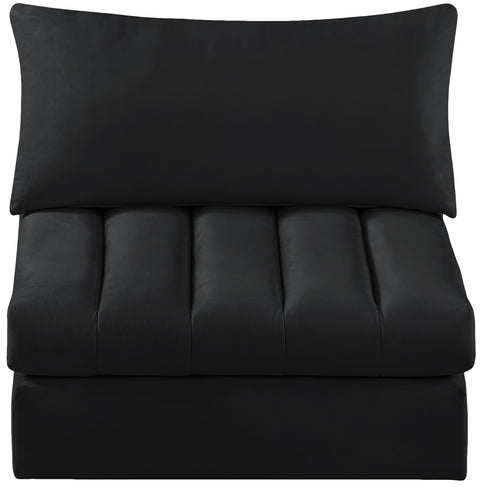 Acadia Black Velvet Armless Armless