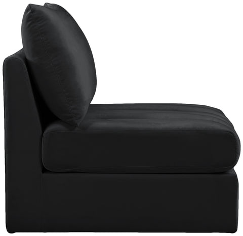 Acadia Black Velvet Armless Armless