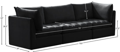 Acadia Black Velvet Modular Sofa S103