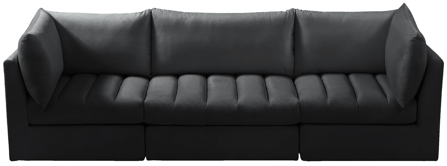 acadia black velvet modular sofa s103