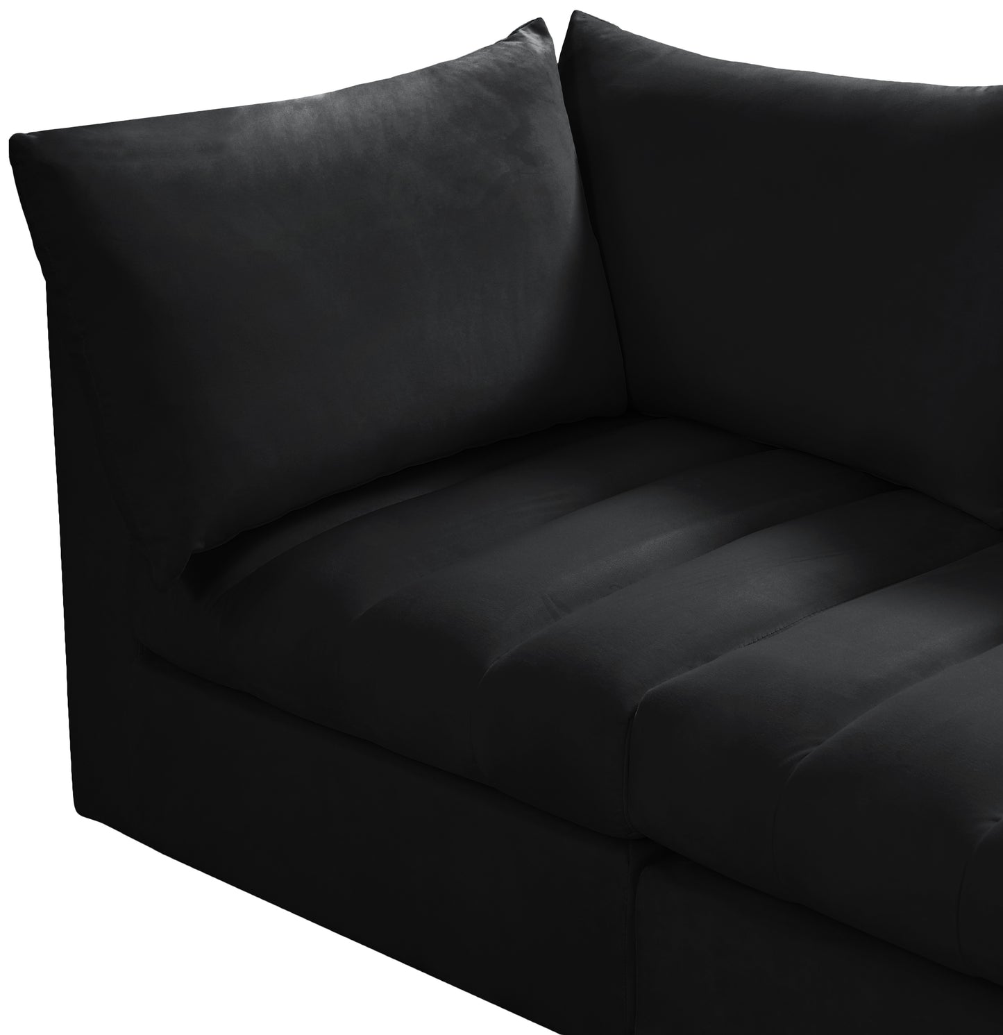 acadia black velvet modular sofa s103