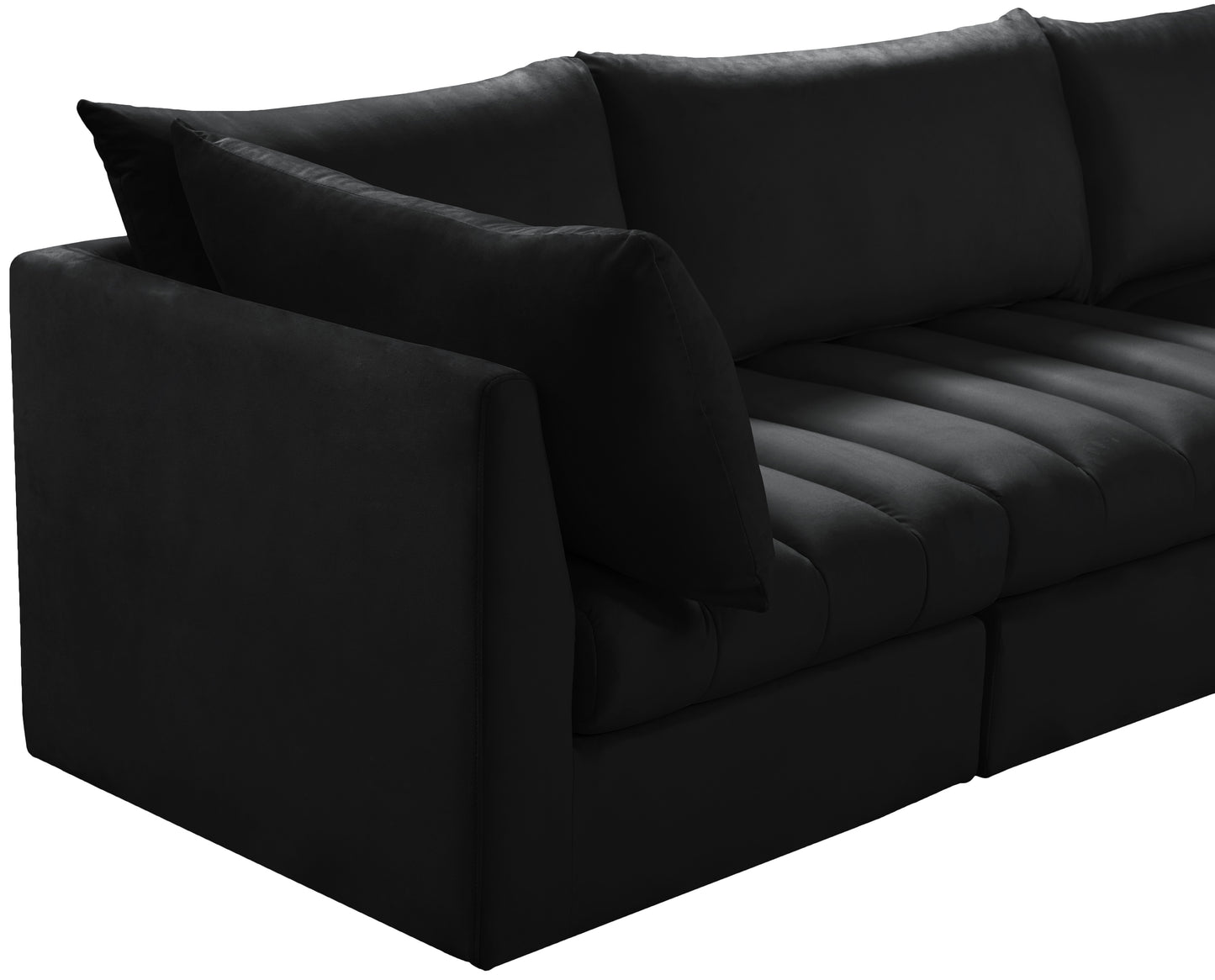 acadia black velvet modular sofa s103