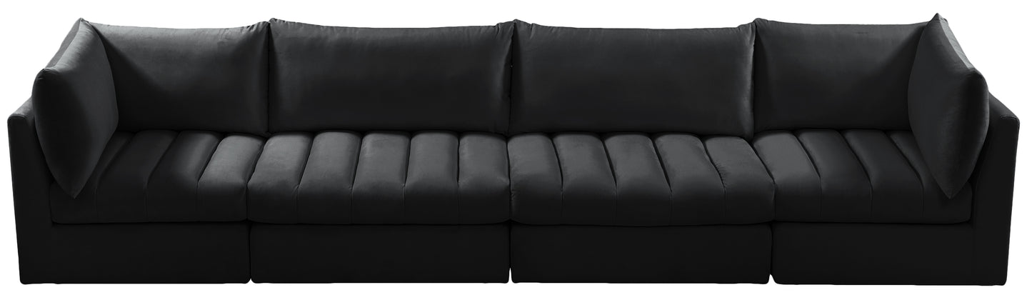 acadia black velvet modular sofa s140