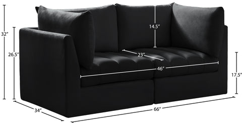 Acadia Black Velvet Modular Sofa S66