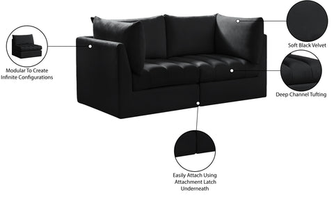 Acadia Black Velvet Modular Sofa S66