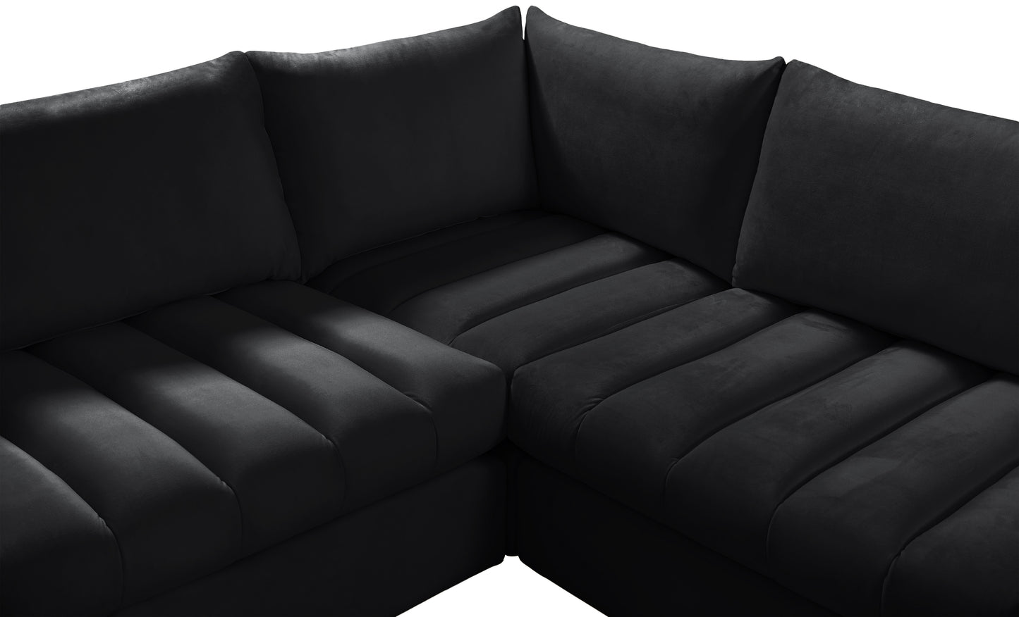 acadia black velvet modular sectional sec4a