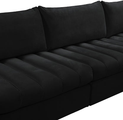 Acadia Black Velvet Modular Sectional Sec4A