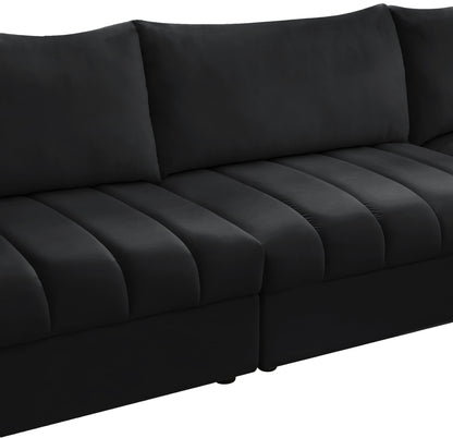 Acadia Black Velvet Modular Sectional Sec4A