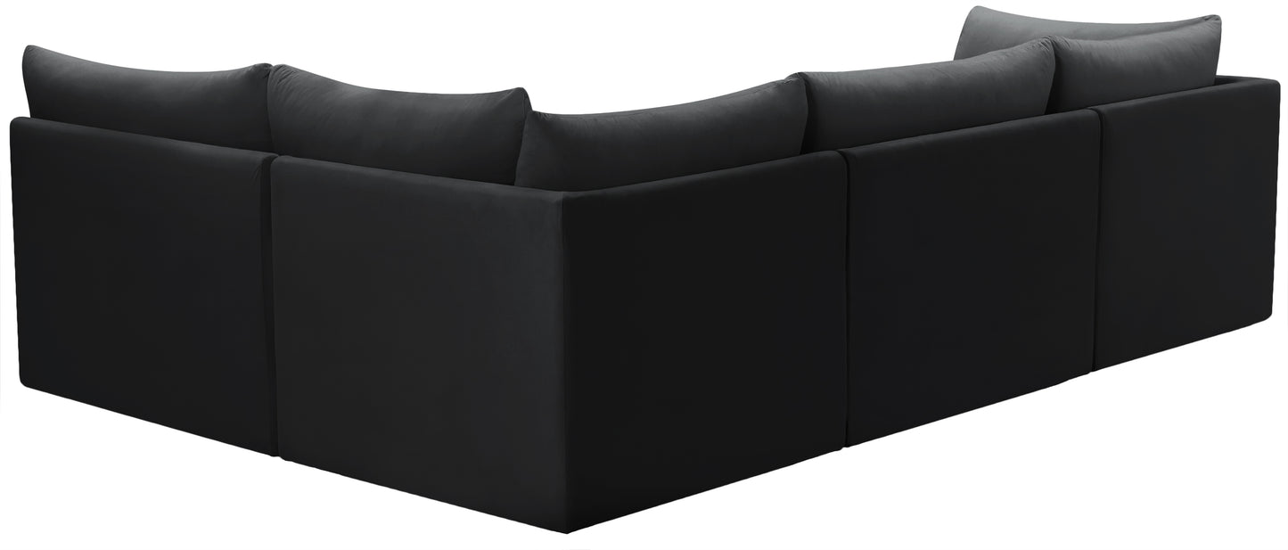 acadia black velvet modular sectional sec4a