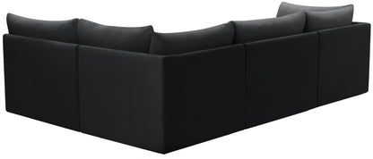 Acadia Black Velvet Modular Sectional Sec4A