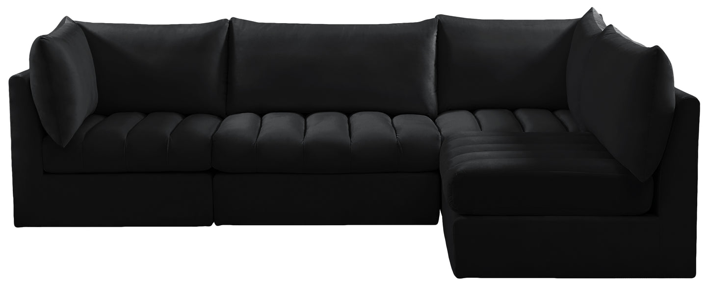 acadia black velvet modular sectional sec4a