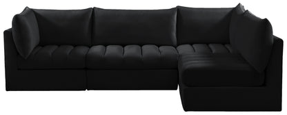 Acadia Black Velvet Modular Sectional Sec4A