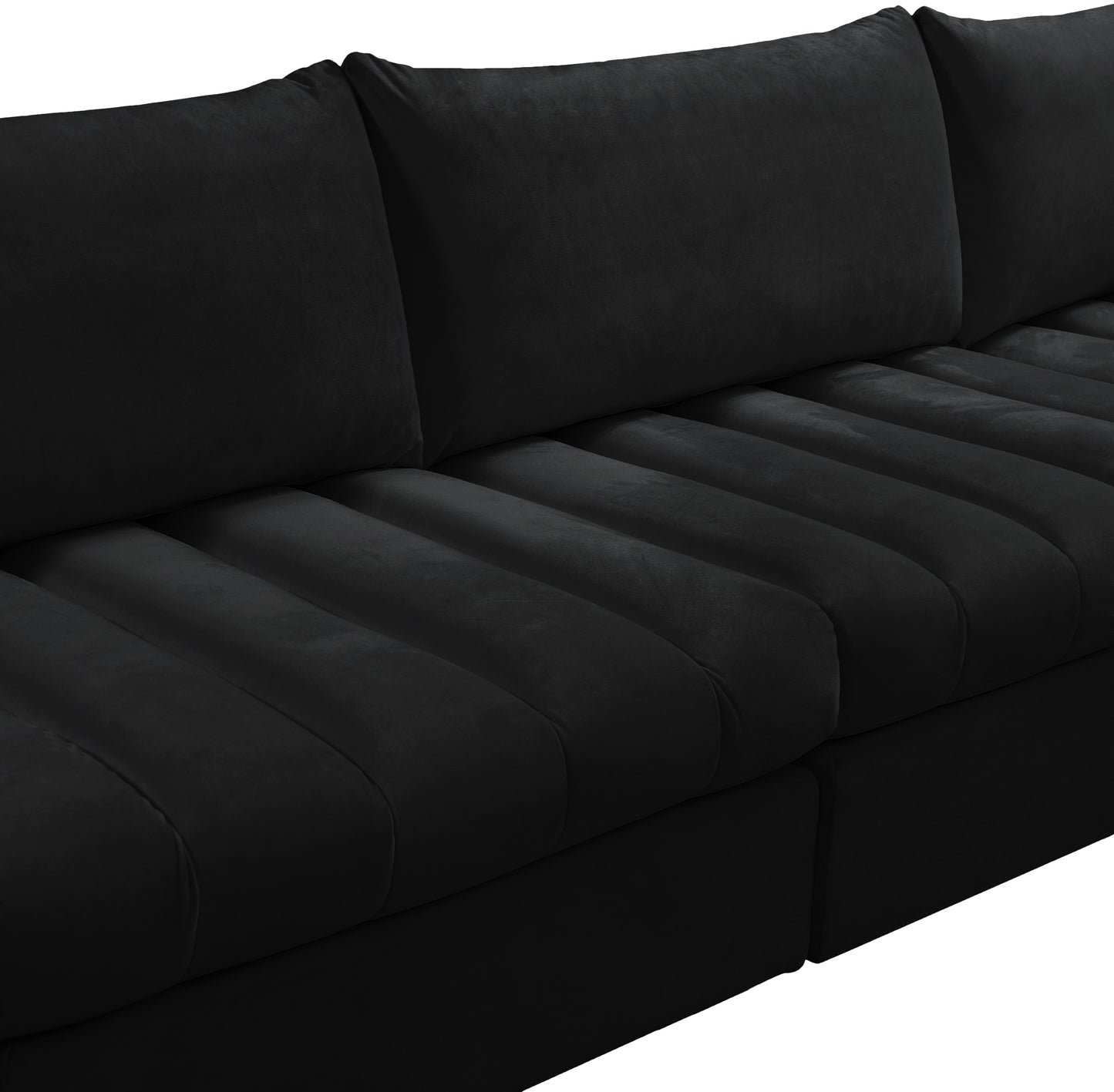 acadia black velvet modular sectional sec5a