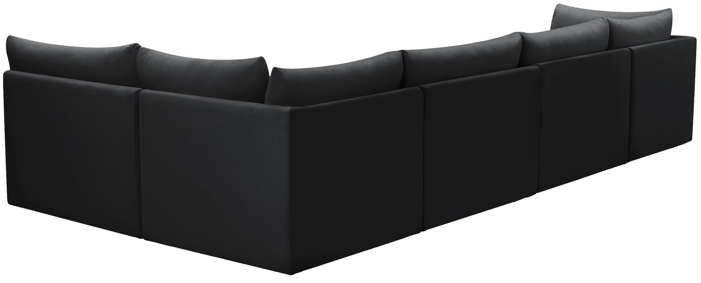 acadia black velvet modular sectional sec5a