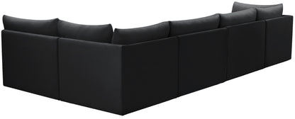 Acadia Black Velvet Modular Sectional Sec5A