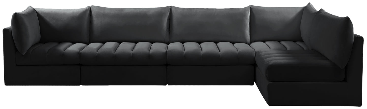 acadia black velvet modular sectional sec5a