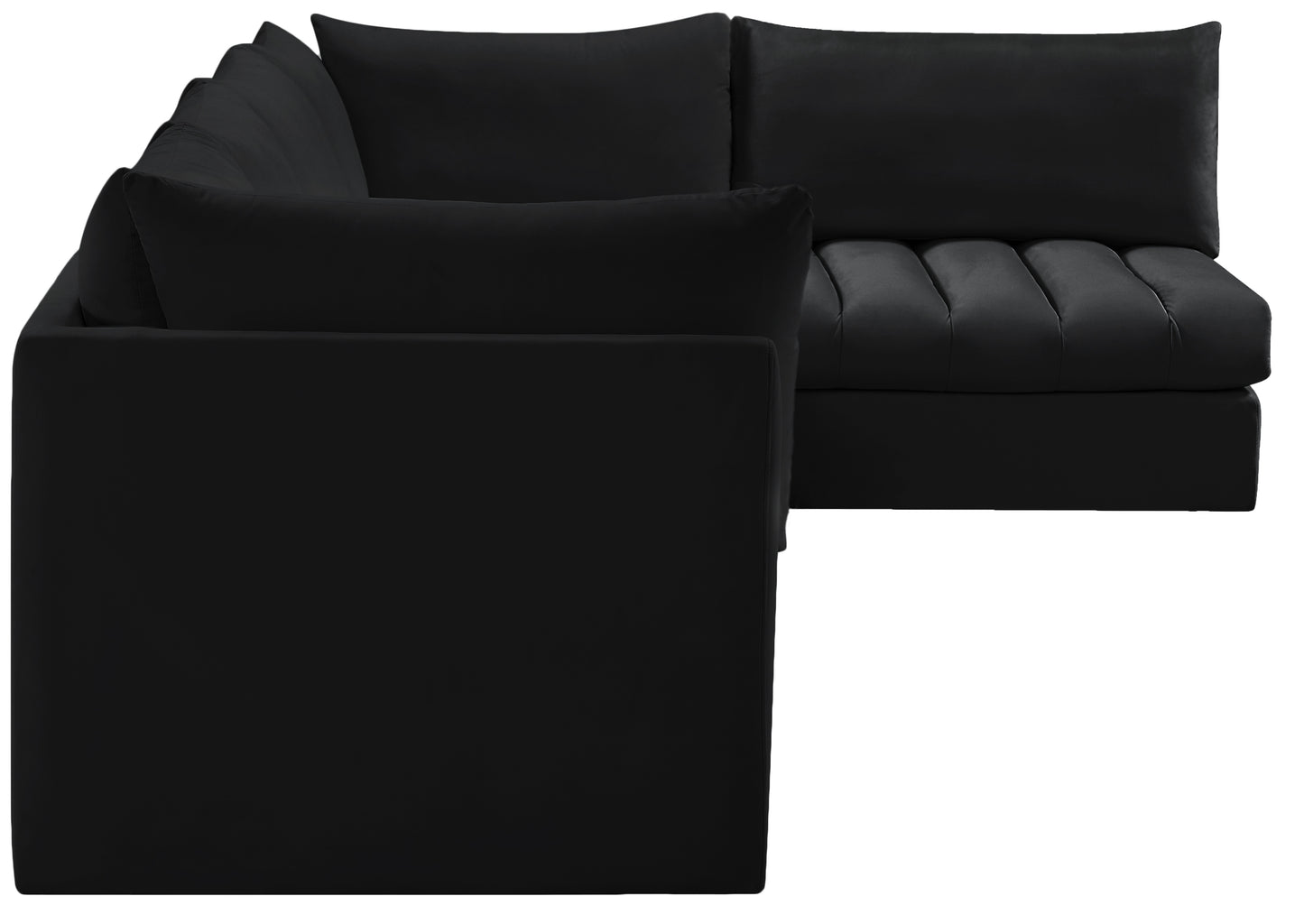 acadia black velvet modular sectional sec5a