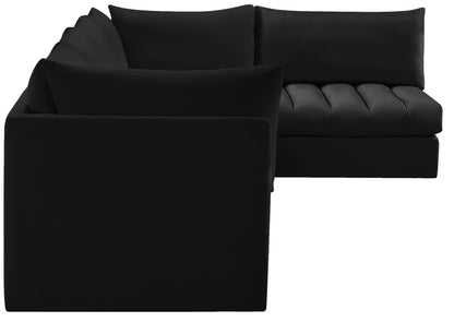 Acadia Black Velvet Modular Sectional Sec5A