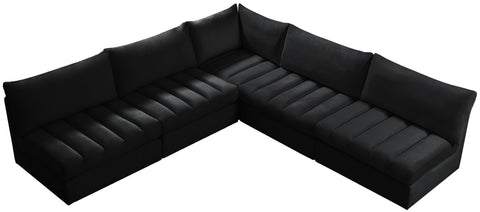 Acadia Black Velvet Modular Sectional Sec5B