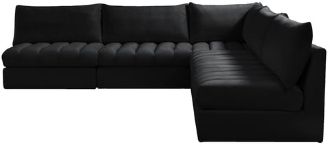 Acadia Black Velvet Modular Sectional Sec5B