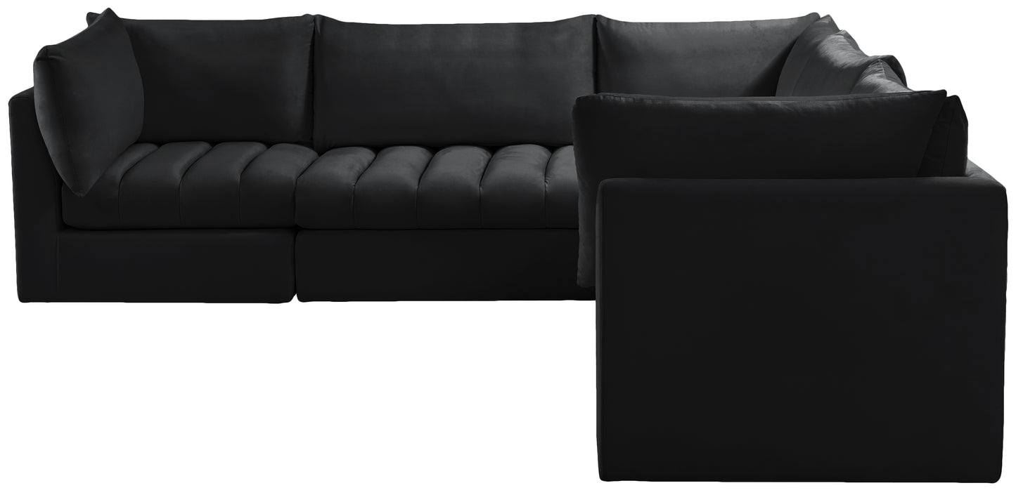 acadia black velvet modular sectional sec5c