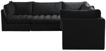 Acadia Black Velvet Modular Sectional Sec5C