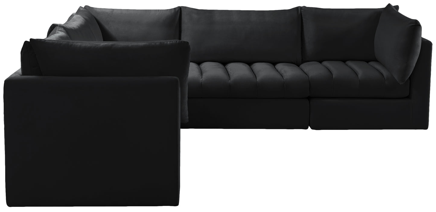 acadia black velvet modular sectional sec5c