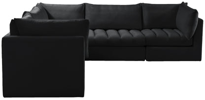 Acadia Black Velvet Modular Sectional Sec5C