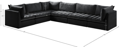 Acadia Black Velvet Modular Sectional Sec6A