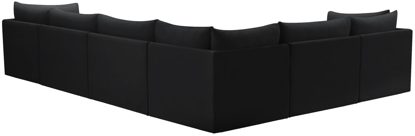 acadia black velvet modular sectional sec6a