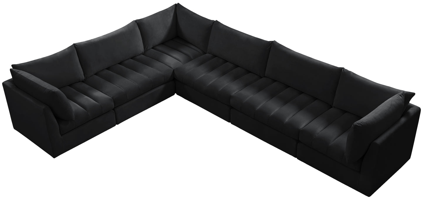 acadia black velvet modular sectional sec6a