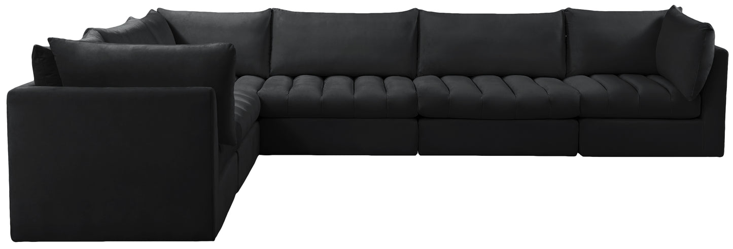 acadia black velvet modular sectional sec6a