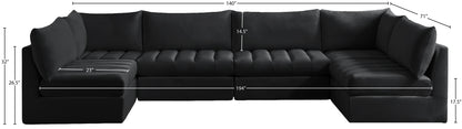 Acadia Black Velvet Modular Sectional Sec6B