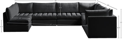 Acadia Black Velvet Modular Sectional Sec7A