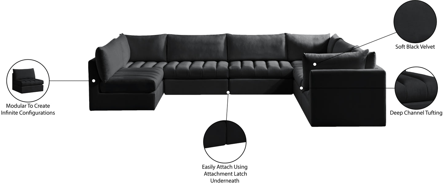 acadia black velvet modular sectional sec7a