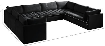 Acadia Black Velvet Modular Sectional Sec8A