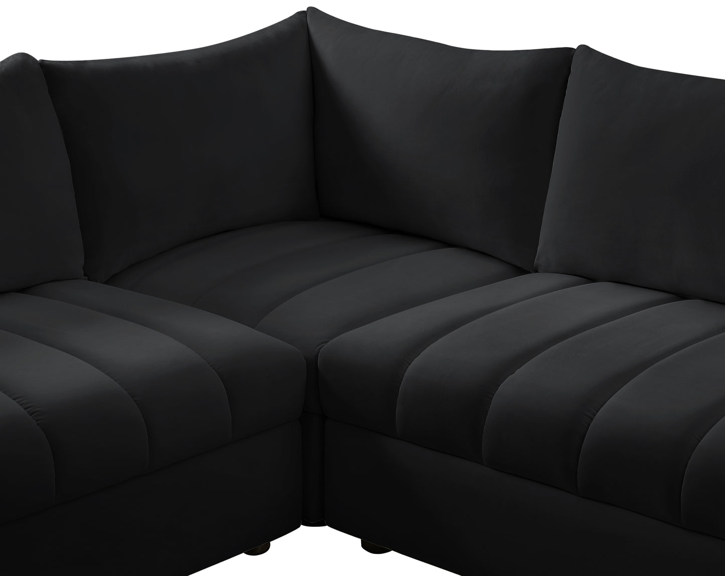 acadia black velvet modular sectional sec8a