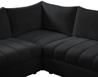 Acadia Black Velvet Modular Sectional Sec8A