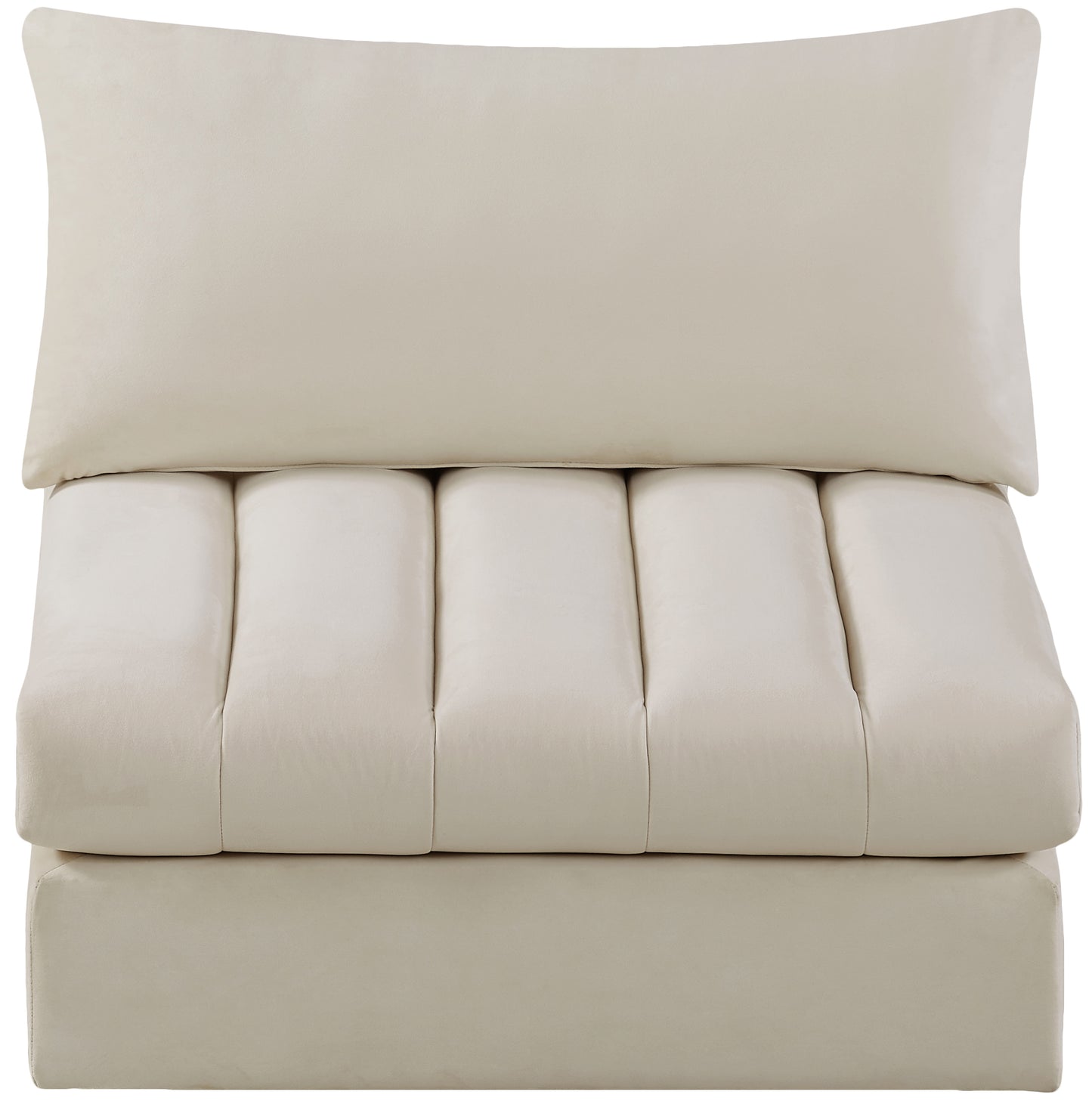 acadia cream velvet armless armless